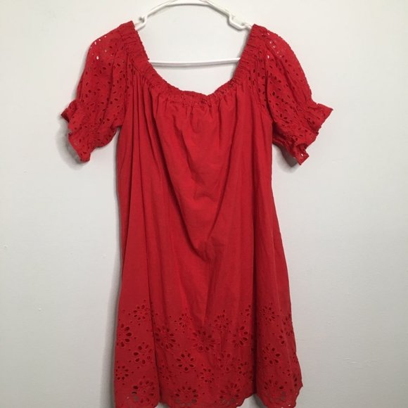 Umgee Red Off the Shoulder Dress - Picture 3 of 7